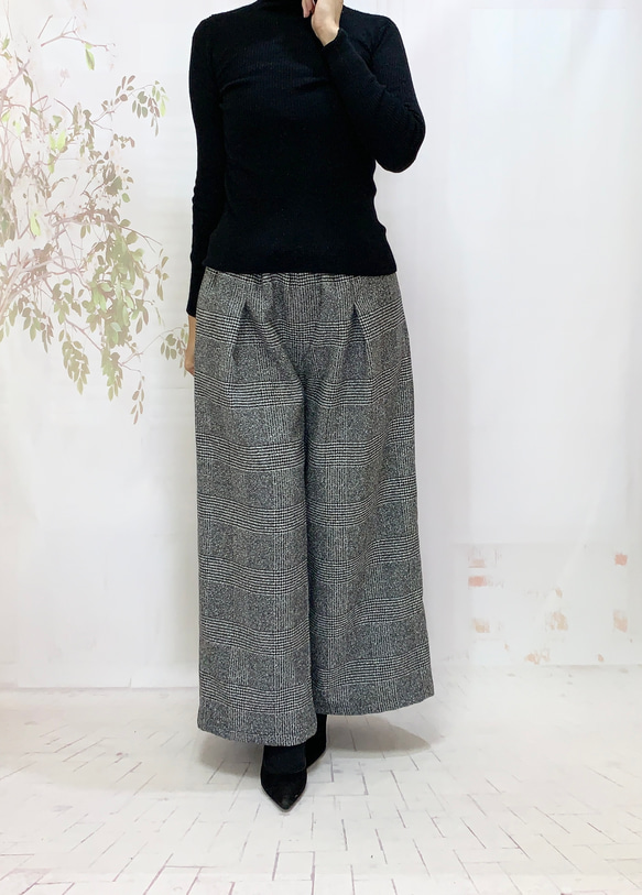 冬！スイートリー＊暖か冬のイタリア製ウール混ロング大人パンツグレンチェックBy ＊花織＊ [2116]G1 5枚目の画像