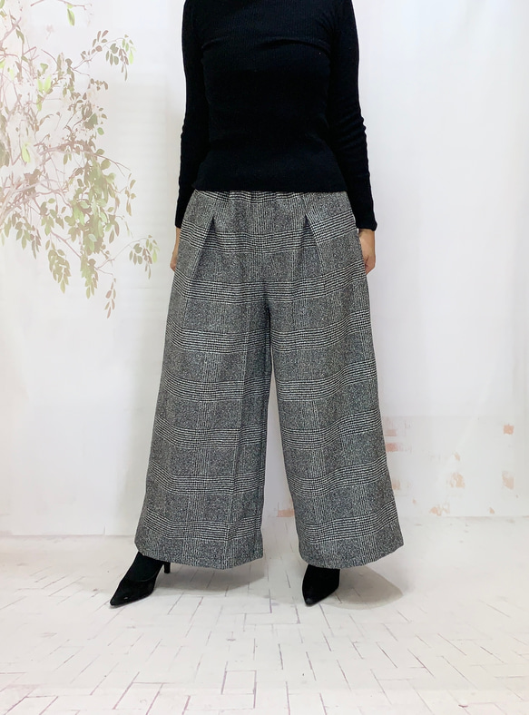 冬！スイートリー＊暖か冬のイタリア製ウール混ロング大人パンツグレンチェックBy ＊花織＊ [2116]G1 6枚目の画像