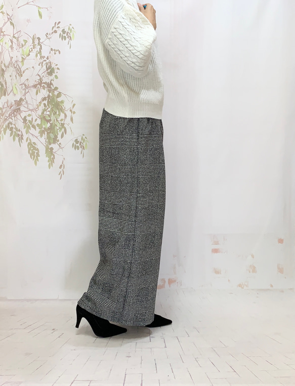 冬！スイートリー＊暖か冬のイタリア製ウール混ロング大人パンツグレンチェックBy ＊花織＊ [2116]G1 3枚目の画像