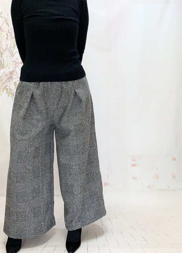 冬！スイートリー＊暖か冬のイタリア製ウール混ロング大人パンツグレンチェックBy ＊花織＊ [2116]G1 9枚目の画像
