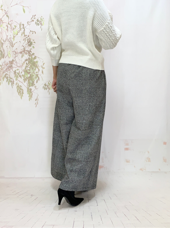 冬！スイートリー＊暖か冬のイタリア製ウール混ロング大人パンツグレンチェックBy ＊花織＊ [2116]G1 4枚目の画像