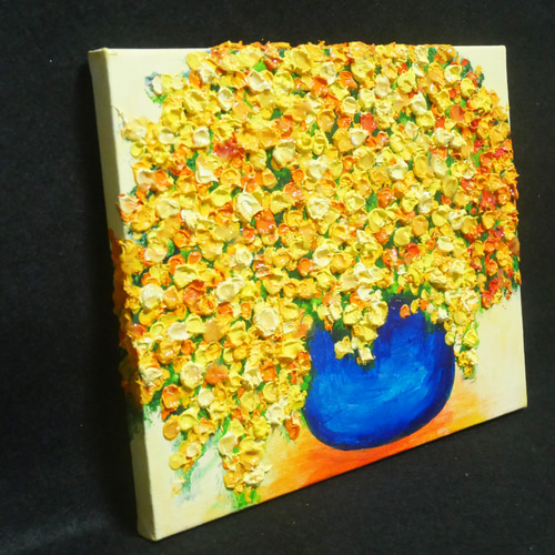油絵 油彩 油彩画 絵 絵画 ミニ絵画【黄色のミモザ】 油絵 油彩 油彩画 絵 絵画【ミモザ】 絵画 HR 通販 13400321