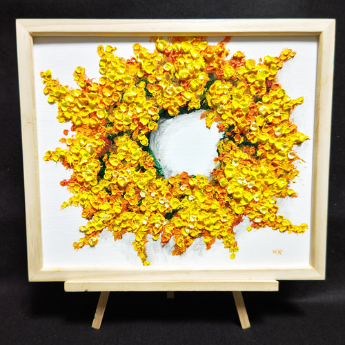 油絵 絵画 ミモザの花【四切】 ミモザ」絵画 油絵 絵画 ミモザの花【四切】