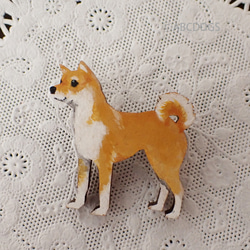 木製胸針 Akashiba Shiba Inu 第1張的照片