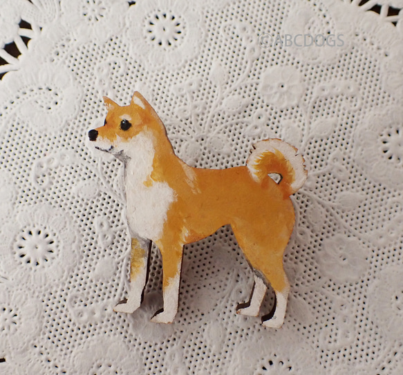 木製胸針 Akashiba Shiba Inu 第1張的照片