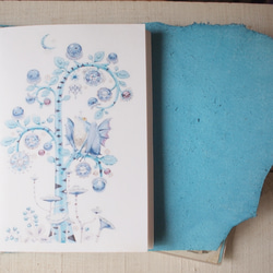 　本革　A5手帳カバー　ヒーローものみたいな青さ　蓋部分自然な切り口 4枚目の画像