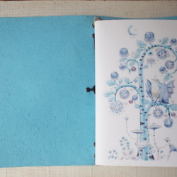 　本革　A5手帳カバー　ヒーローものみたいな青さ　蓋部分自然な切り口 10枚目の画像