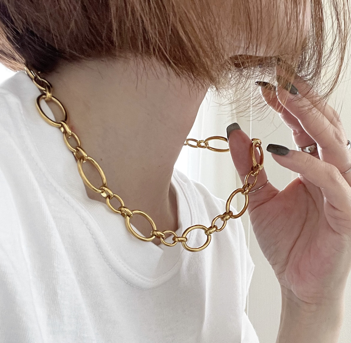 最高品質 ジュストネックレス クギネックレス チョーカー ペンダント  