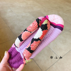 ＊room shoes＊布ぞうり／ M24〜25cm【牡丹 Ｍ64】花・ギフト・プレゼント・ルームシューズ 10枚目の画像