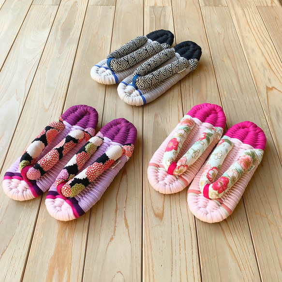 ＊room shoes＊布ぞうり／ M24〜25cm【牡丹 Ｍ64】花・ギフト・プレゼント・ルームシューズ 11枚目の画像