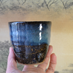 【再入荷！】コスモブルー　フリーカップ　湯呑み2個組　★萩焼　ギフト 8枚目の画像