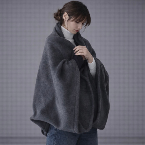 秋冬3way大人の高級メルトンフリースストール／ストールにもアウターに