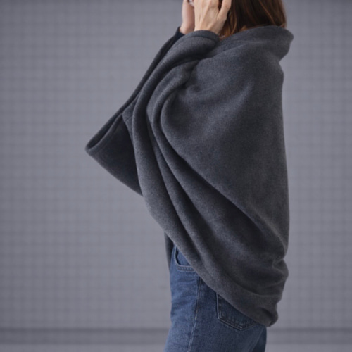 秋冬3way大人の高級メルトンフリースストール／ストールにもアウターに