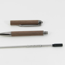 木軸ノック式ボールペン（細軸）２ピース　ウォールナット　SK8芯 4枚目の画像
