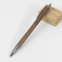 木軸ノック式ボールペン（細軸）２ピース　ウォールナット　SK8芯 2枚目の画像