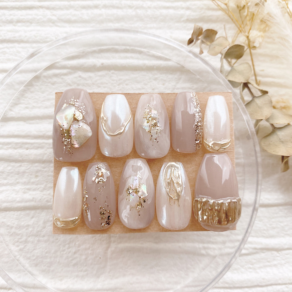 ニュアンスネイルワンカラーホワイト成人式結婚式卒業式振袖袴