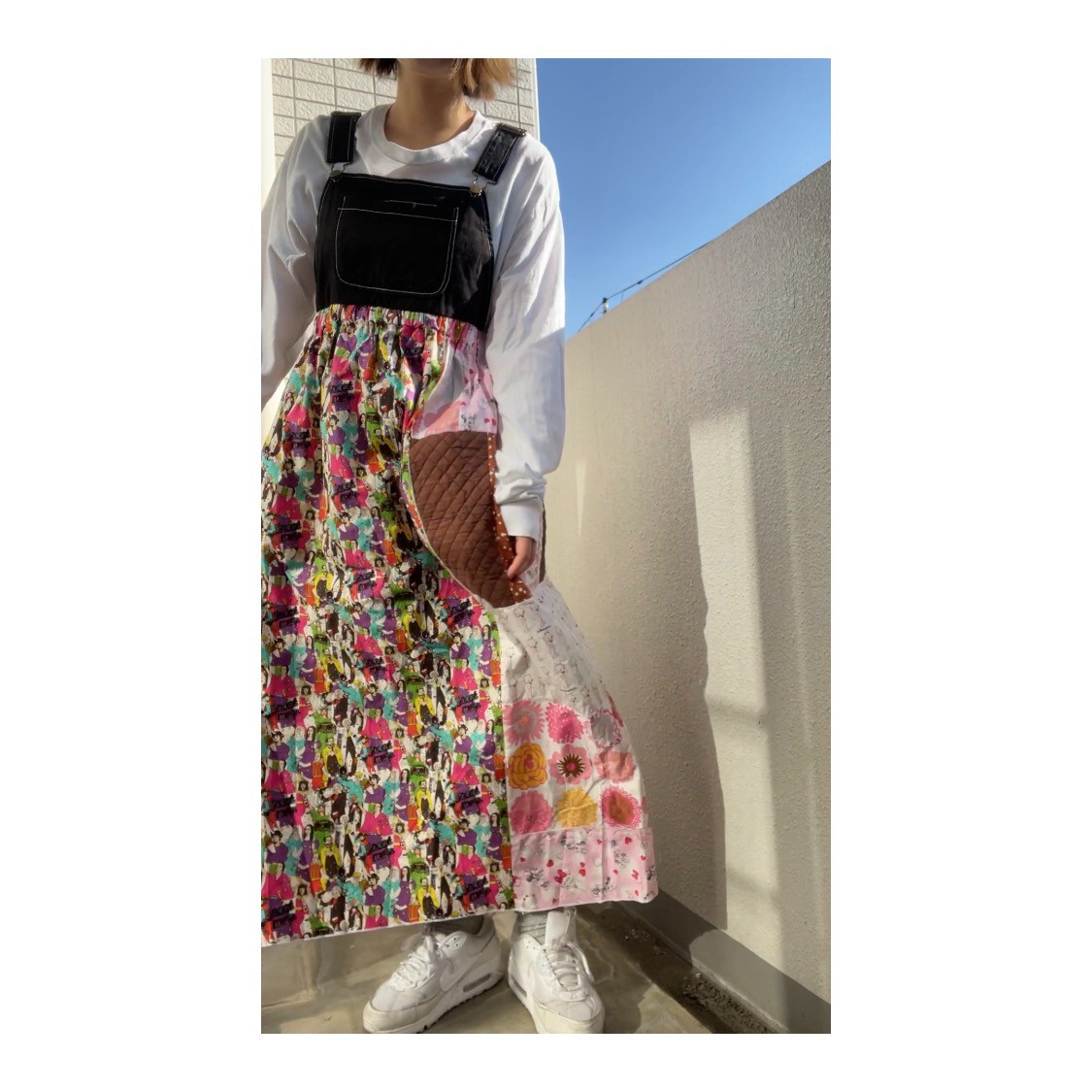 パッチワークジャンバースカート