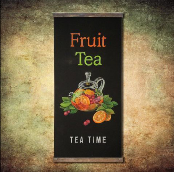 フルーツティー《チョークアート》 タペストリー・壁掛け クラップ