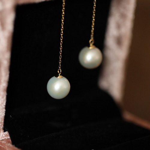 K18 淡水真珠 ループピアス 品番p22-50