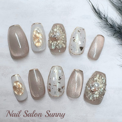 ネイルチップ /成人式ネイル/ブライダルネイル/マグネットネイル