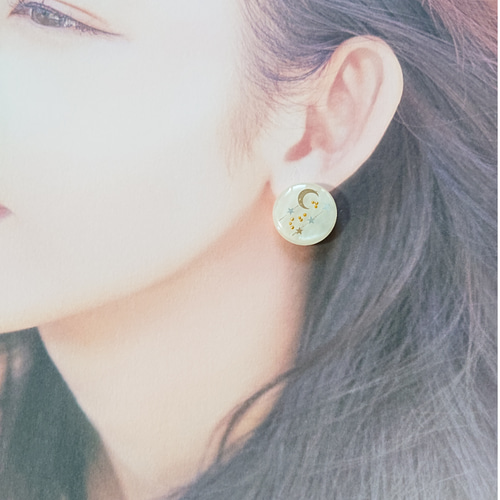 夜空のボタン☆10個 g-23g 再販/星/月/夜空/ボタン