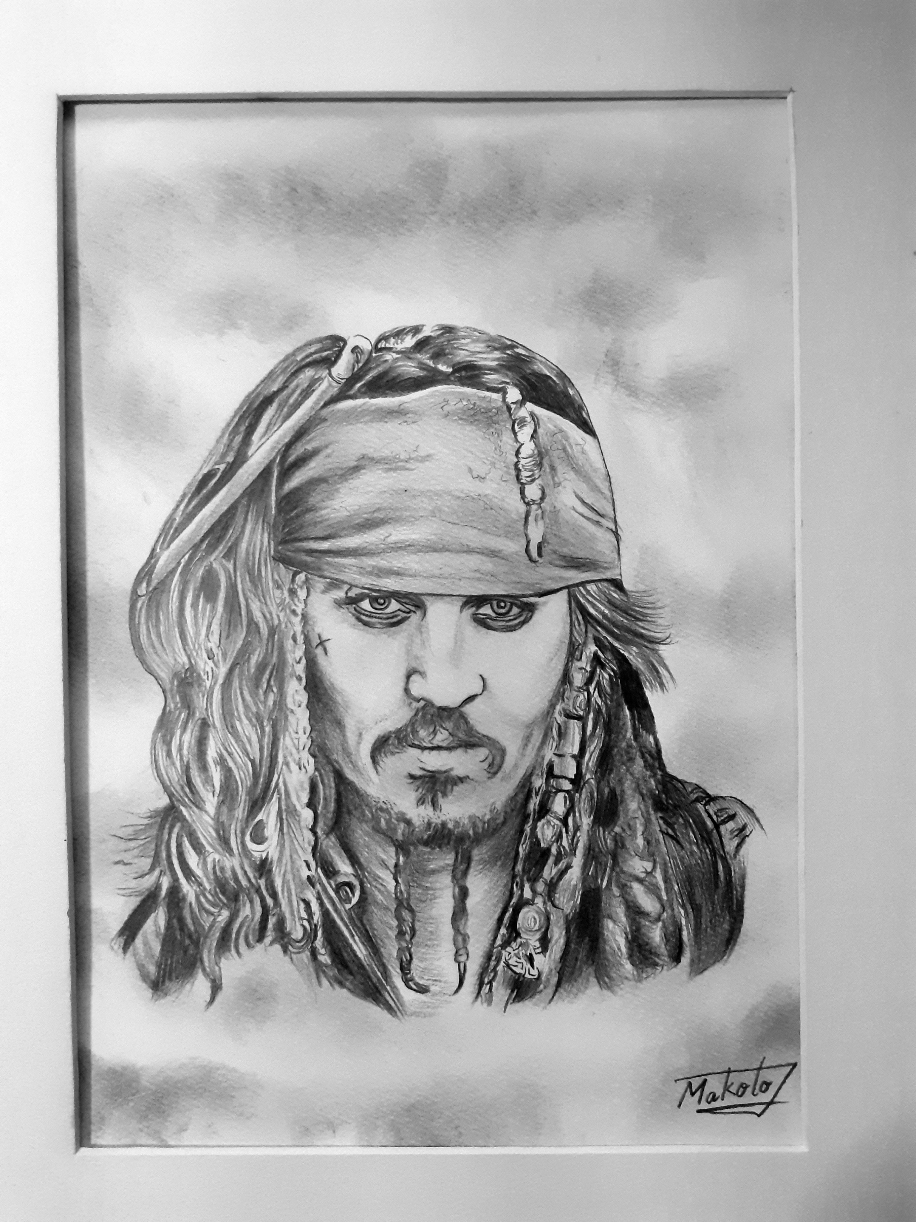 TAKASHI「ジャック・スパロウ」鉛筆画 TAKASHI「ジャック・スパロウ」鉛筆画