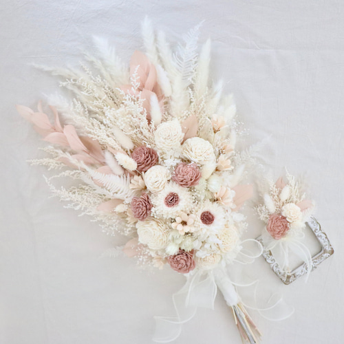 受注製作》大きめサイズ ブーケ ウエディングブーケ ドライフラワー