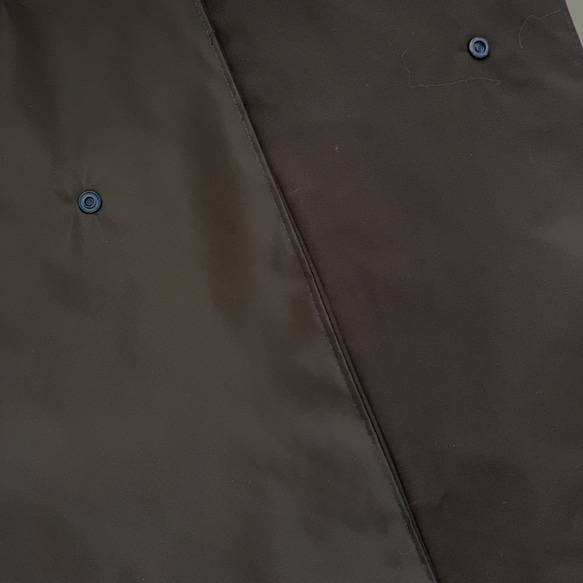 防災ずきんカバー背面タイプ　ナイロンタイプ　紺×紺ブラウンリボン 4枚目の画像