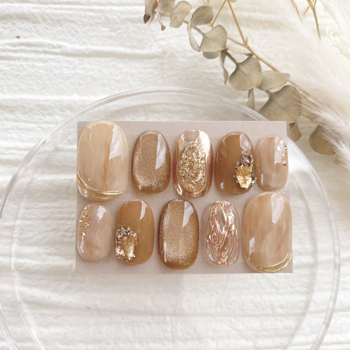 現品 サイズ変更不可 ネイルチップ ニュアンスネイル 成人式 卒業式 前  