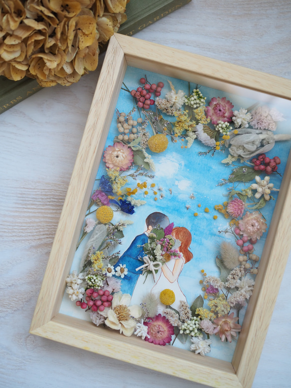 《special wedding gift》wartercolored & colorful flowers frame 第2張的照片