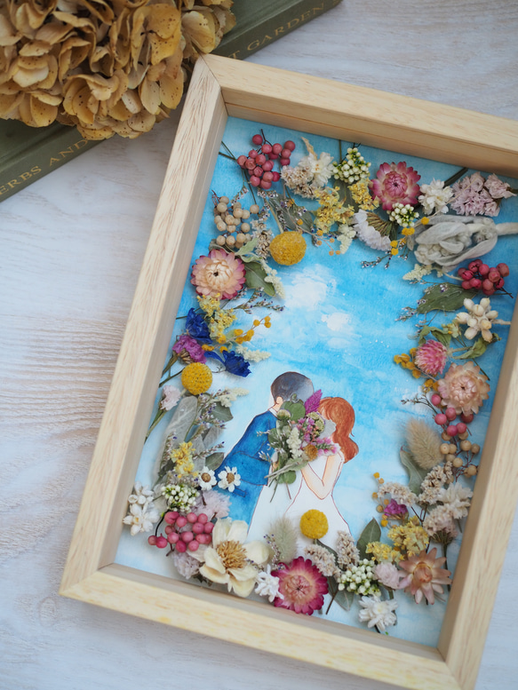 《special wedding gift》wartercolored & colorful flowers frame 第1張的照片