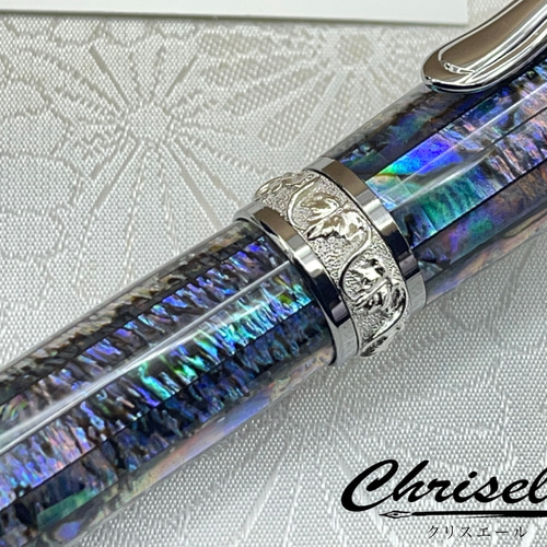 黒アワビ貝、螺鈿万年筆！ ペン・筆記用具 chriselle 通販 15211726