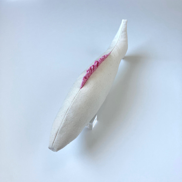 洗えるけりぐるみ　おさかな(ピンク)  猫のおもちゃ　魚型キッカー　けりけり　丈夫な帆布製　CA48 3枚目の画像