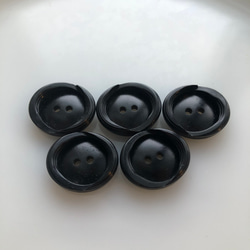 アンティーク ボタン 5個　ビンテージ 昭和 レトロ 個性的 ハンドメイド素材 日本製 ポップ アクセ ブラック 2枚目の画像