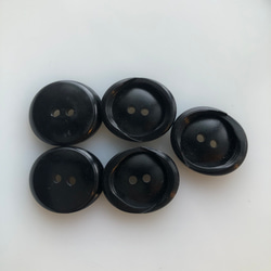 アンティーク ボタン 5個　ビンテージ 昭和 レトロ 個性的 ハンドメイド素材 日本製 ポップ アクセ ブラック 5枚目の画像