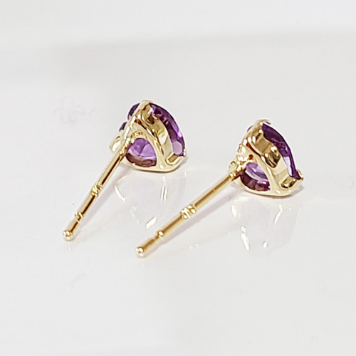 プラチナピアス アメジスト❤︎5mm ハート ピアス pt900