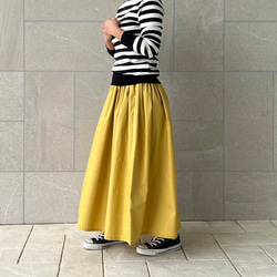 タイプライターギャザースカート　ミモザイエロー 6枚目の画像