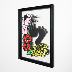 イラストオーダー、切り絵オーダー オーダー】葉っぱの切り絵／人物（額付） 切り絵 ALOHA WIND