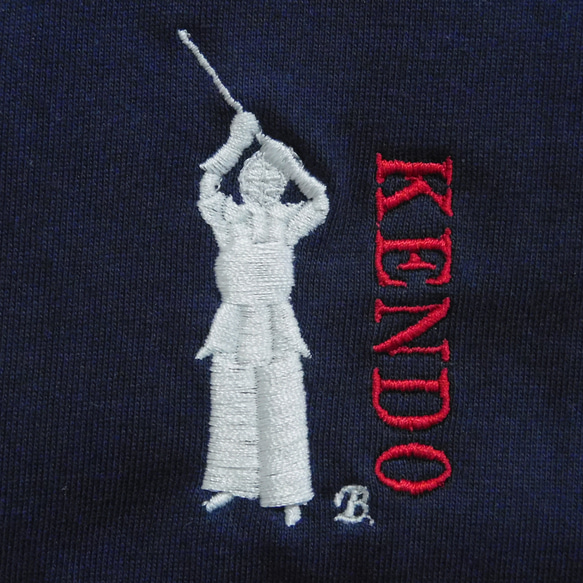 剣道　剣士の刺繍入りＴシャツ　6.2オンス　男女兼用 5枚目の画像