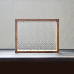 日本絲柏與復古玻璃咖啡廳托盤尺寸S（花卉圖案花卉玻璃） 第2張的照片