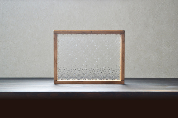 日本絲柏與復古玻璃咖啡廳托盤尺寸S（花卉圖案花卉玻璃） 第2張的照片