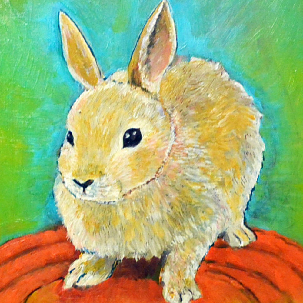 韓国ブランド通販サイト rabbit」 「re: サ*ウ様 油絵　うさぎ 絵画