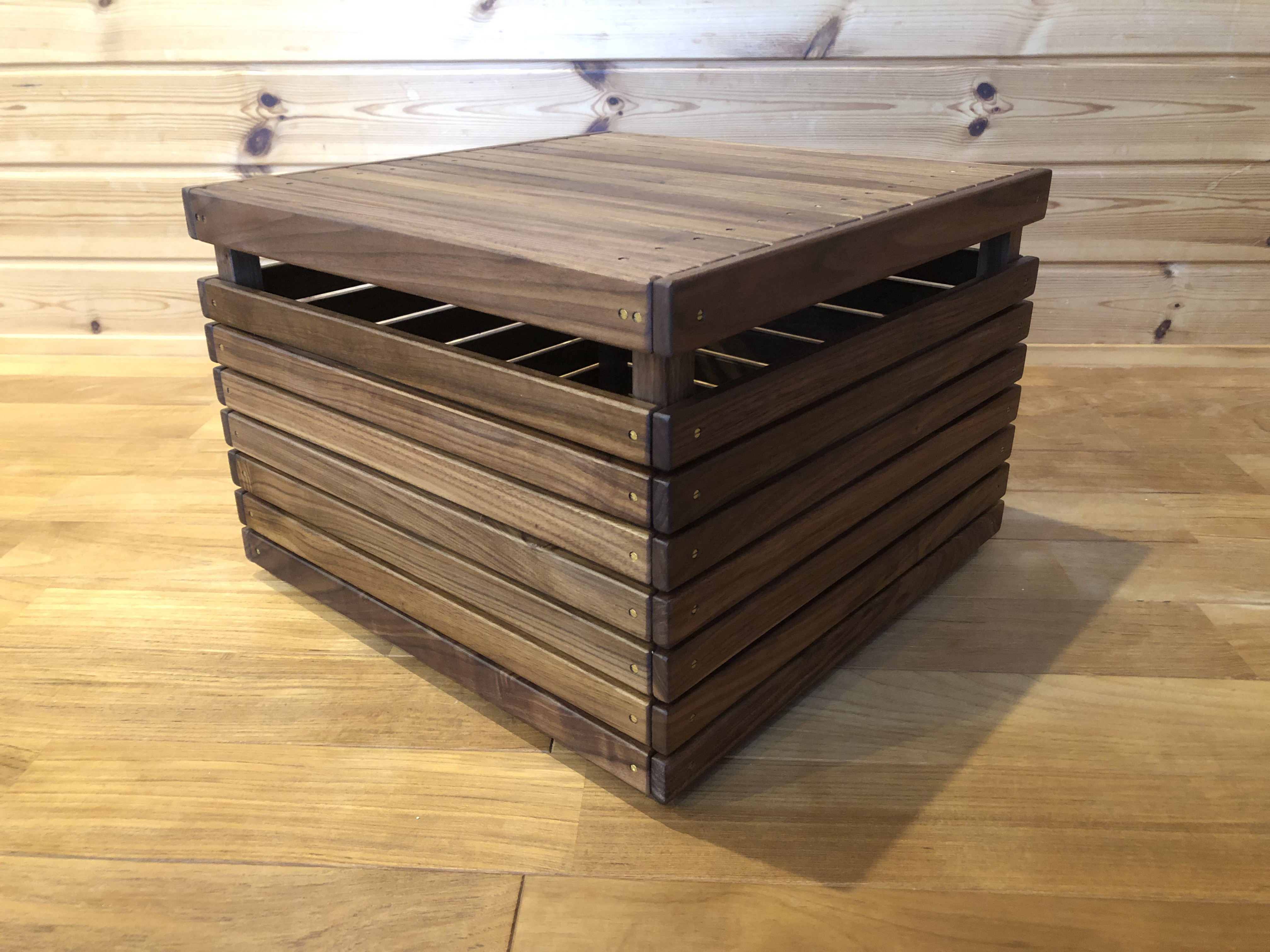 wood storage box【walnut】(収納/ボックス/ストレージ/テーブル/キャンプ/アウトドア)