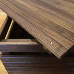 wood storage box【walnut】(収納/ボックス/ストレージ/テーブル/キャンプ/アウトドア) 5枚目の画像