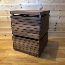 wood storage box【walnut】(収納/ボックス/ストレージ/テーブル/キャンプ/アウトドア) 7枚目の画像