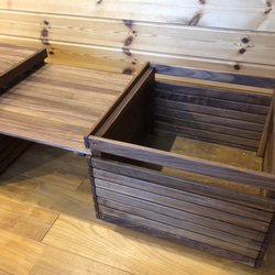 wood storage box【walnut】(収納/ボックス/ストレージ/テーブル/キャンプ/アウトドア) 9枚目の画像
