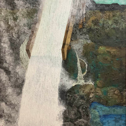 湯畑「熱踊る」（湯畑「湯涌き」との連作）日本画 F60号 絵画 石井里枝