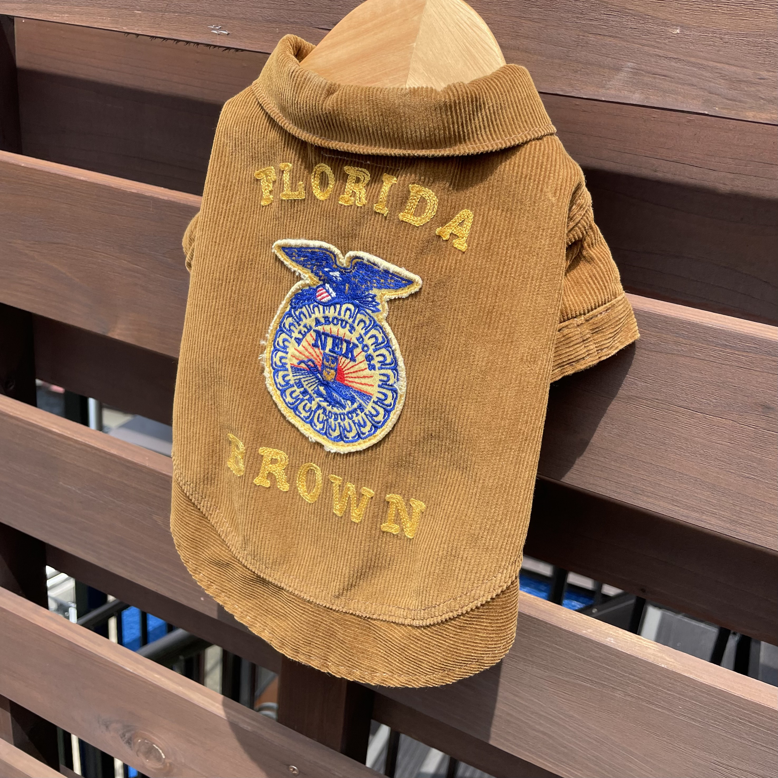 犬服　コーデュロイジャケット　ブラウン