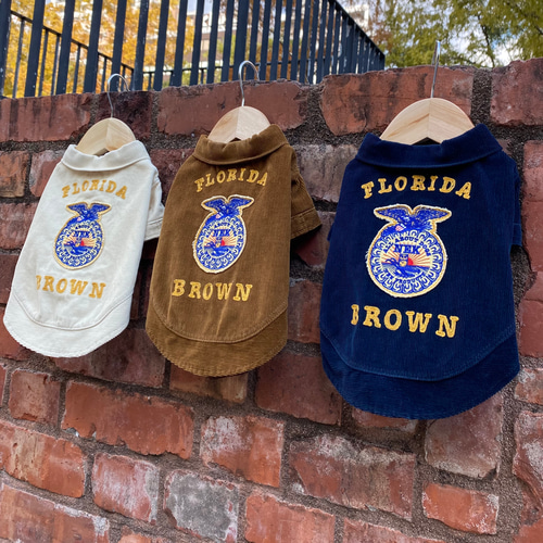 犬服 コーデュロイジャケット ブラウン ペット服・アクセサリー ネック