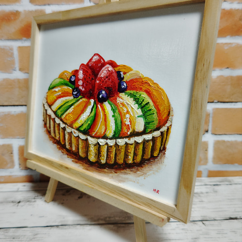 油絵 絵画 【カラフルフルーツタルト】 絵画 ＨＲ 通販｜Creema(クリーマ)